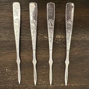 Vintage Silver Plated Squirrel Nut Picks